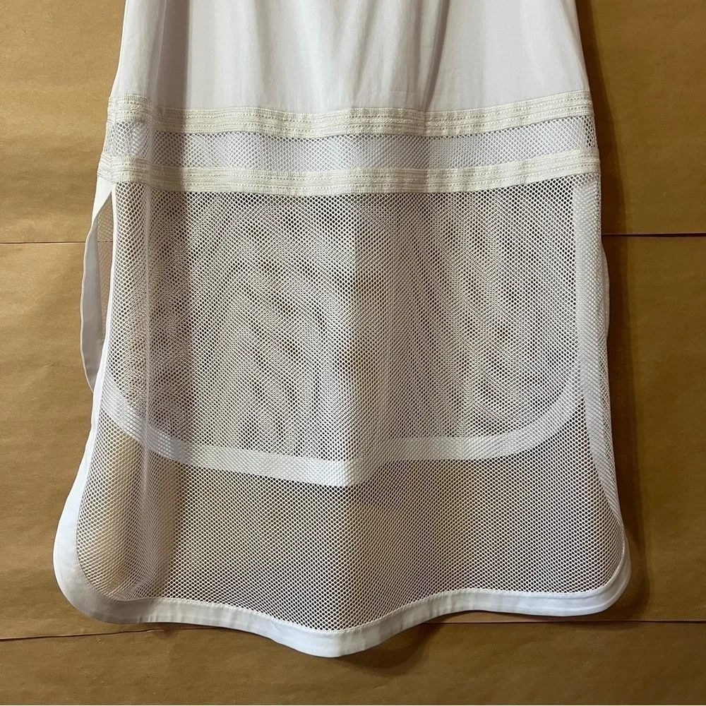 Robert Rodriguez | NWT Kuba Embroidered Midi Skirt Tiered Mesh White Size 10